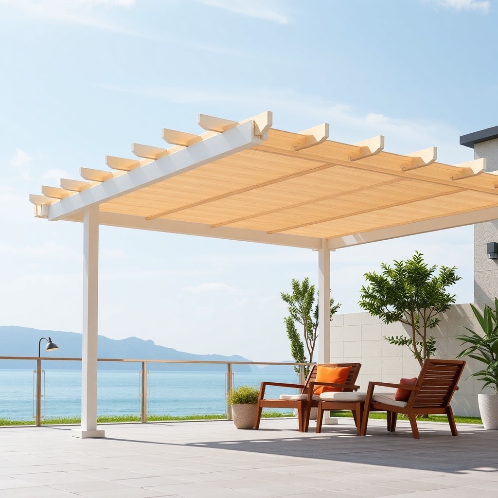 Bir bahçede Sun Garden Royal pergolanın motor kutusuna yakın çekim