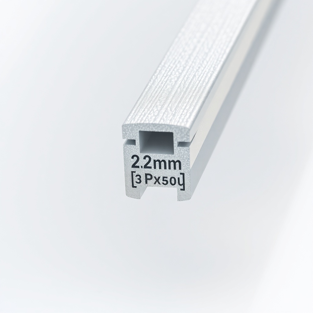 A close up macro shot of an aluminium profile with textured powder coating